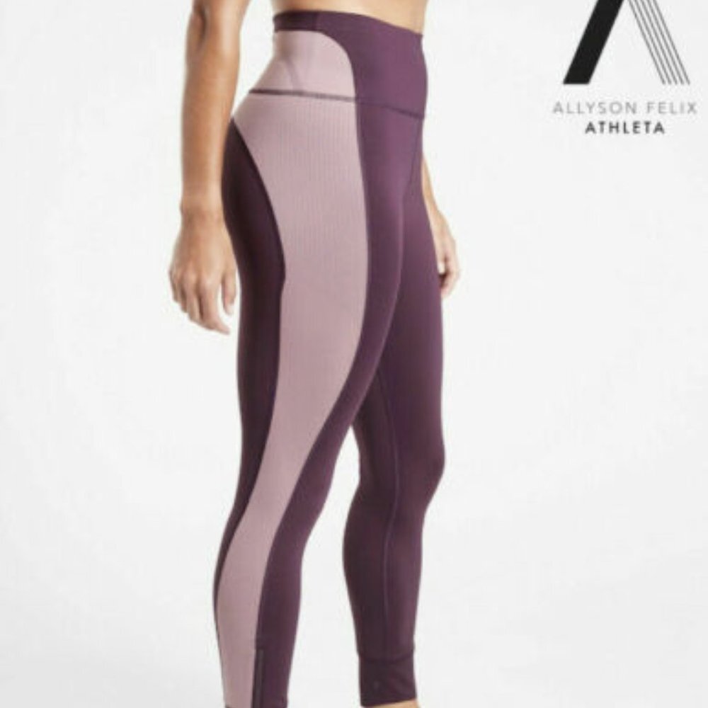 Athleta | Legend X Allyson Felix Colorblock Mesh Ankle Zip Tights Leggings 3x